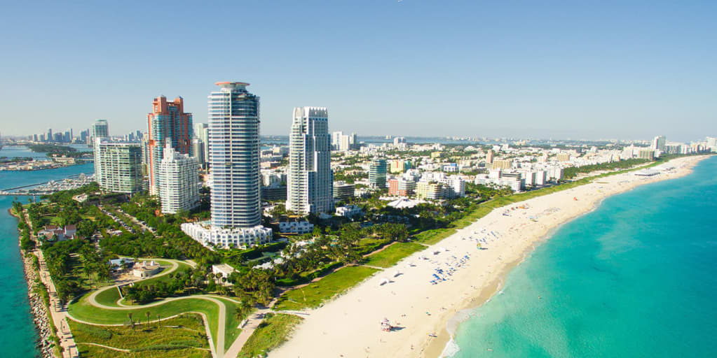 Aerial photo of Miami sky line